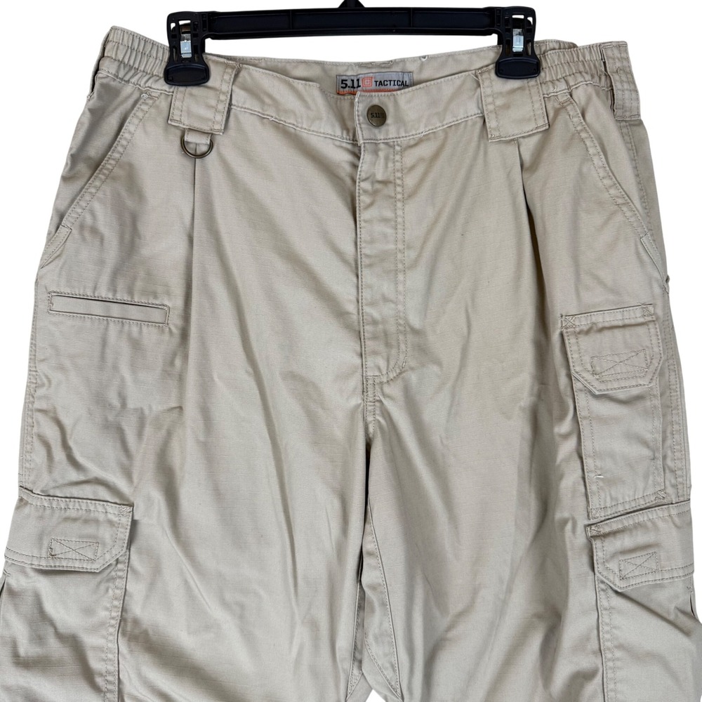 5.11 Tactical Cargo Pants 36x32 Ripstop Khaki Tan Utility Work Trousers